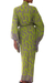 Rayon robe, 'Tropical Fern Forest' - Balinese Green and Purple Fern Leaf Rayon Kimono Style Robe (image 2c) thumbail