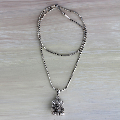 Collar colgante de plata esterlina - Collar con colgante hindú de plata esterlina hecho a mano balinés