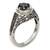 Amethyst solitaire ring, 'Magic Garden' - Ornate Amethyst Solitaire Ring with Silver Floral Cutouts thumbail