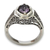 Amethyst solitaire ring, 'Magic Garden' - Ornate Amethyst Solitaire Ring with Silver Floral Cutouts (image 2c) thumbail