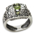 Peridot cocktail ring, 'Bali Temple' - Handcrafted Peridot Ring with Silver Cutout Motifs (image 2c) thumbail