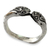 Sterling silver wrap ring, 'Kissing Vipers' - Snake Jewelry for Women Sterling Silver Wrap Ring