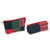 Cotton cosmetics bags, 'Red Borobudur' (pair) - Artisan Crafted Cosmetics Bags in Red and Green (Pair)