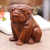Wood sculpture, 'Curious Bulldog' - Hand Carved Wood Bulldog Puppy Sculpture from Bali (image 2) thumbail