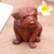 Wood sculpture, 'Curious Bulldog' - Hand Carved Wood Bulldog Puppy Sculpture from Bali (image 2b) thumbail