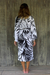 Long rayon robe, 'White Tiger' - Long Rayon Robe for Women with Black and White Print (image 2b) thumbail