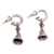 Sterling silver half-hoop earrings, 'Swara Genta' - Sterling Silver 925 Half Hoop Earrings with Bell Charms (image 2a) thumbail