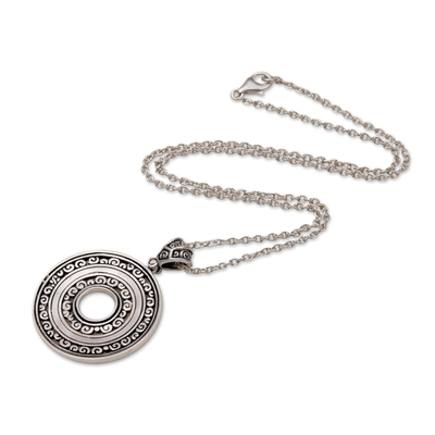 Sterling silver pendant necklace, 'Borobudur Destiny' - Hand Crafted Silver Silver Pendant Necklace from Bali