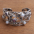 Manschettenarmband aus Amethyst und Zuchtperle - Florales Manschettenarmband aus 925er Silber mit Amethysten und Perlen