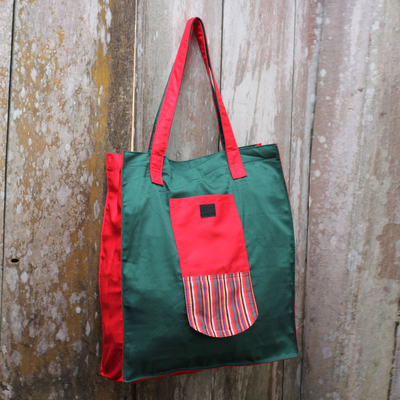 Cotton foldable tote bag, Gejayan Green