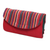 Cotton foldable tote bag, 'Gejayan Green' - Green Red Handwoven Cotton Foldable Tote Shopping Bag (image 2b) thumbail