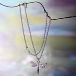 Sterling silver pendant necklace, 'White Dragonfly' - Hand Crafted Sterling Silver Necklace with Dragonfly Pendant