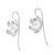 Sterling silver drop earrings, 'Silver Bloom' - Flower Blossom Drop Earrings in Brushed Sterling Silver