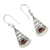 Garnet dangle earrings, 'Mount Agung Crimson' - Natural Garnet Dangle Earrings in 925 Sterling Silver (image 2b) thumbail