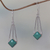 Sterling silver dangle earrings, 'Counterpoint' - Sterling Silver and Turquoise Dangle Earrings from Bali (image 2) thumbail