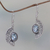 Blue topaz dangle earrings, 'Blue Eyes' - Sterling Silver Hook Earrings with Blue Topaz Gems (image 2) thumbail