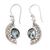 Blue topaz dangle earrings, 'Blue Eyes' - Sterling Silver Hook Earrings with Blue Topaz Gems (image 2a) thumbail