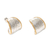 Gold accented half-hoop earrings, 'Celuk Weave' - Half Hoop Earrings in Sterling Silver with 18k Gold Accents (image 2a) thumbail