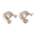 Gold accented half-hoop earrings, 'Celuk Weave' - Half Hoop Earrings in Sterling Silver with 18k Gold Accents (image 2b) thumbail