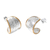 Gold accented half-hoop earrings, 'Celuk Weave' - Half Hoop Earrings in Sterling Silver with 18k Gold Accents (image 2c) thumbail