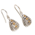Gold accent sterling silver dangle earrings, 'Star Fall' - Balinese Handmade Sterling Silver Earrings 18k Gold Accents