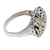 Gold accent sterling silver dome ring, 'Star Caress' - Fair Trade Silver Dome Ring with 18k Gold Accents