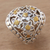 Gold accent sterling silver dome ring, 'Stars Over Sanur' - Silver Dome Ring with Stars and 18k Gold Accents thumbail