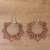Wood hoop earrings, 'Fiery Lotus' - Balinese Wood and Sterling Silver Handmade Hoop Earrings