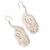 Bone dangle earrings, 'Dragon's Tail Fern' - Hand Carved Bone Dangle Earrings with Silver Hooks (image 2b) thumbail