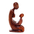 Wood sculpture, 'Mother and Her Child' - Hand Carved Suar Wood Mother and Child Sculpture from Bali thumbail