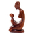 Escultura de madera - Escultura de madre e hijo de madera de suar tallada a mano de Bali