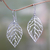 Sterling silver dangle earrings, 'Bali Bay Leaf' - Handcrafted Balinese Leaf Theme Silver Earrings thumbail