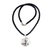 Leather and bone pendant necklace, 'Gemini' - Balinese Gemini Zodiac Pendant Necklace on Leather Cord