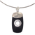 Ebony wood pendant necklace, 'Tonga Tornado' - Ebony Sterling Silver Pendant on Stainless Steel Necklace (image 2b) thumbail
