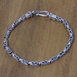 Sterling silver braided bracelet, 'Sinnet' - Balinese Hand Crafted Sterling Silver Braided Bracelet