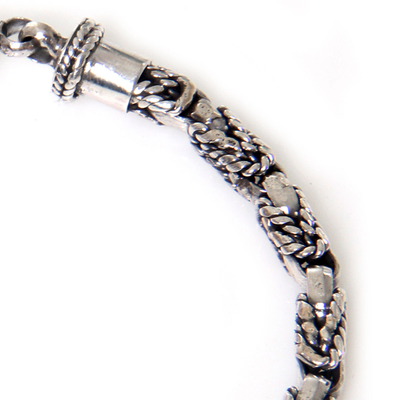 Geflochtenes Armband aus Sterlingsilber, „Sinnet“ – balinesisches handgefertigtes geflochtenes Armband aus Sterlingsilber