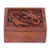 Wood box, 'Gecko Twins' - Hand Carved Wood Box with Gecko Relief Sculpture on Lid thumbail