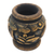 Mahogany decorative vase, 'Balinese Goldfish' - Five Inch Hand Carved Gilded Mahogany Decorative Vase (image 2b) thumbail