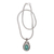 Sterling silver flower necklace, 'Frangipani Halo' - Sterling Silver Necklace with Turquoise Color Gem thumbail