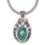 Sterling silver flower necklace, 'Frangipani Halo' - Sterling Silver Necklace with Turquoise Color Gem (image 2b) thumbail