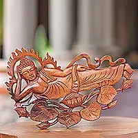 Featured review for Wood relief panel, Buddha Relaxes