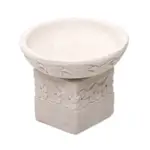 Limestone tealight candleholder, 'Frangipani Romance' (2 pieces) - Two Piece Hand Carved Floral Stone Candleholder
