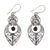 Garnet and sterling silver dangle earrings, 'Majapahit Glory' - Balinese Sterling Silver Dangle Earrings with Garnet (image 2a) thumbail