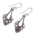Amethyst dangle earrings, 'Balinese Glitz' - Pisces Amethyst Birthstone on Sterling Silver Hook Earrings (image 2b) thumbail