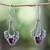 Garnet dangle earrings, 'Balinese Glitz' - Aquarius Garnet Birthstone on Sterling Silver Hook Earrings (image 2) thumbail