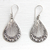 Sterling silver dangle earrings, 'Peacock Feather' - Lacy Handcrafted Sterling Silver Earrings from Bali (image 2) thumbail