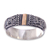 Gold accent band ring, 'Beautiful Enigma' - Handcrafted Silver Ring from Bali with 18k Gold Accent (image 2c) thumbail