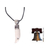 Men's garnet and bone necklace, 'Brave Eagle' - Men's Sterling Silver and Garnet Eagle Head Necklace