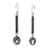Amethyst dangle earrings, 'Falling Raindrops' - Handcrafted Balinese Amethyst and 925 Silver Earrings (image 2a) thumbail