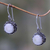 Cultured pearl dangle earrings, 'Sanur Moon' - Bali Artisan Crafted White Pearl Earrings thumbail